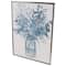 30" x 40" Blue Canvas Floral Bouquet Framed Wall Art with Silver Frame